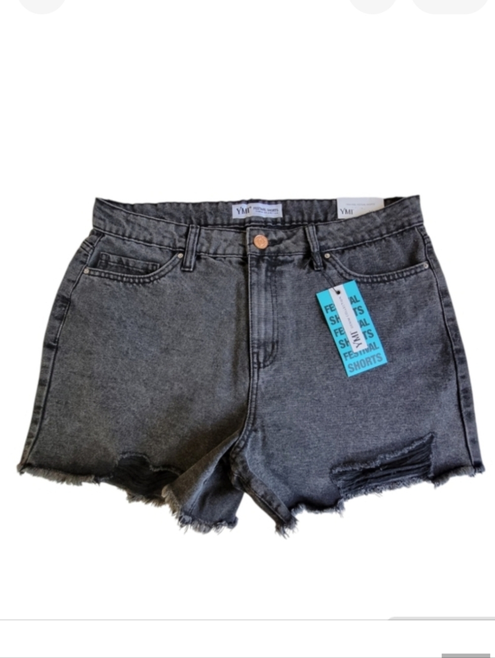 NWT YMI High Rise Festival Shorts Black Women's 13/31